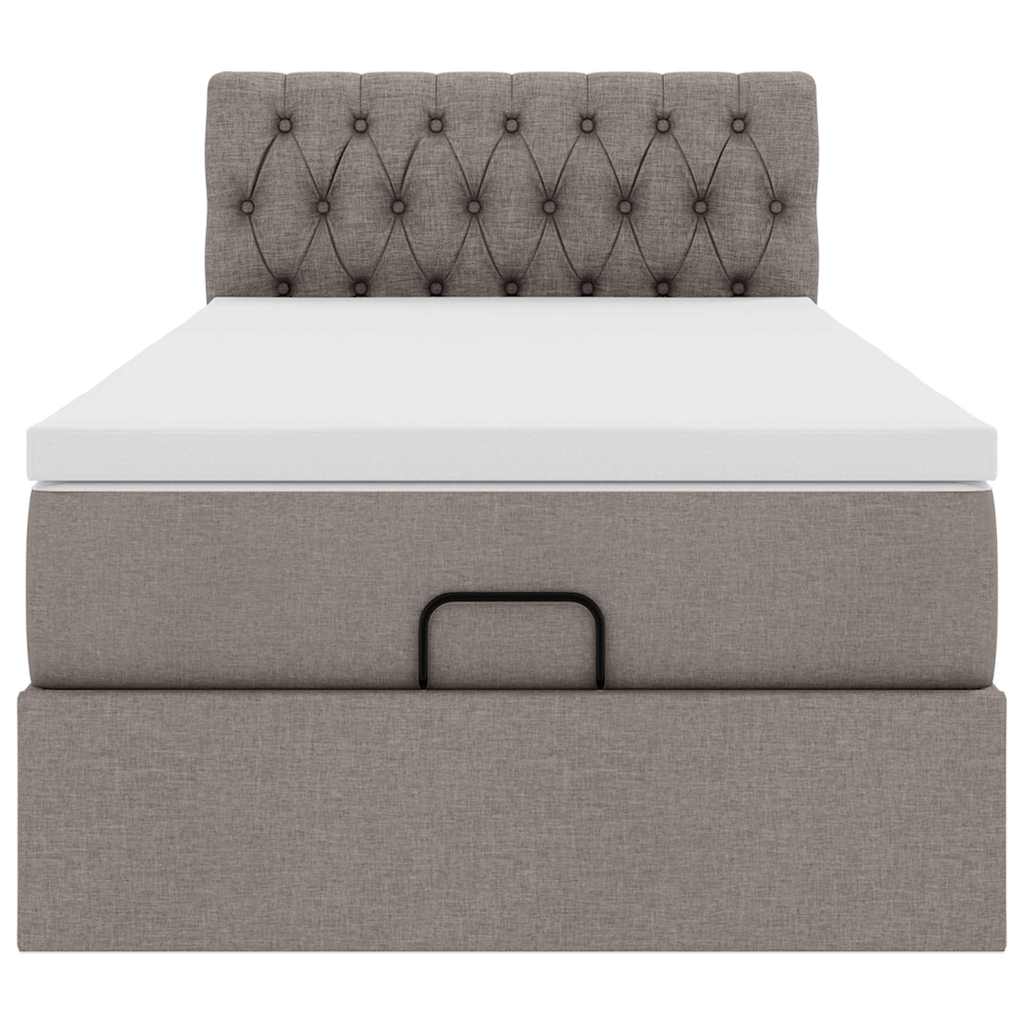 Οθωμανικό κρεβάτι με στρώμα Taupe 90x190cm ύφασμα - Pakobazaar