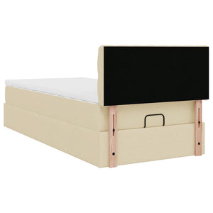 Οθωμανικό κρεβάτι με στρώμα Cream 90x190cm ύφασμα - Pakobazaar