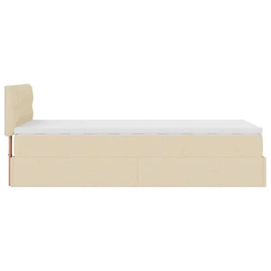 Οθωμανικό κρεβάτι με στρώμα Cream 90x200cm ύφασμα