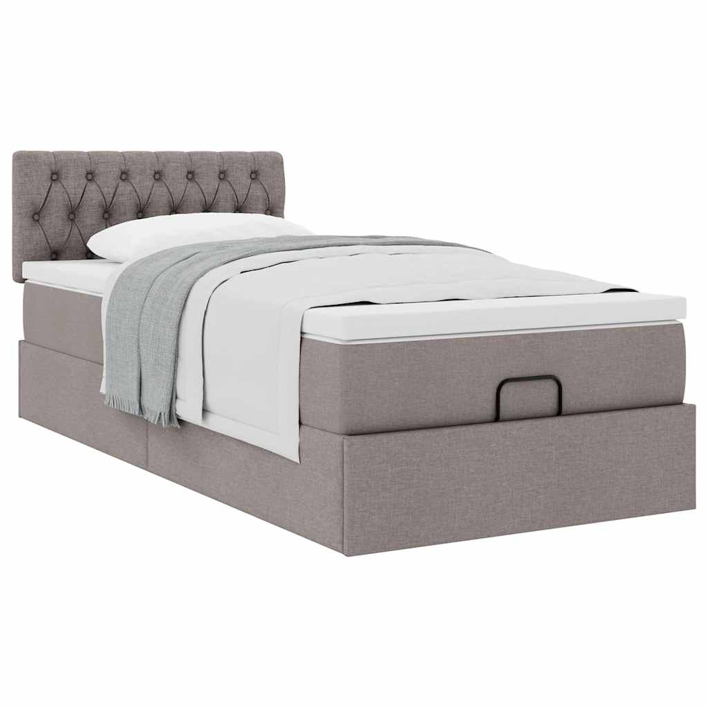 Οθωμανικό κρεβάτι με στρώμα Taupe 100x200cm ύφασμα