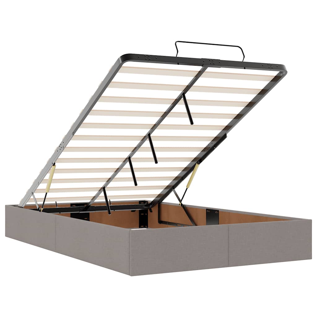 Οθωμανικό κρεβάτι με στρώμα Taupe 120x190 cm Ύφασμα - Pakobazaar