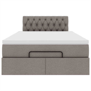 Οθωμανικό κρεβάτι με στρώμα Taupe 120x190 cm Ύφασμα - Pakobazaar