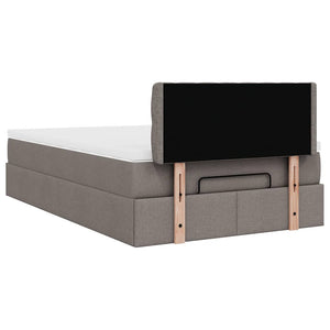Οθωμανικό κρεβάτι με στρώμα Taupe 120x190 cm Ύφασμα - Pakobazaar