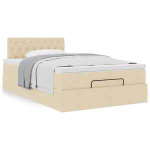 Οθωμανικό κρεβάτι με στρώμα Cream 120x190 cm Ύφασμα