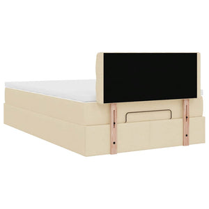 Οθωμανικό κρεβάτι με στρώμα Cream 120x190 cm Ύφασμα