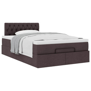 Ottoman Κρεβάτι με Στρώμα Σκούρο Καφέ 120x200cm Ύφασμα