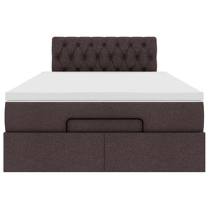 Ottoman Κρεβάτι με Στρώμα Σκούρο Καφέ 120x200cm Ύφασμα