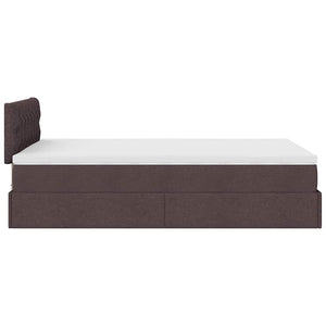 Ottoman Κρεβάτι με Στρώμα Σκούρο Καφέ 120x200cm Ύφασμα