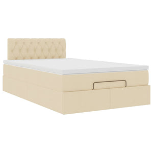 Οθωμανικό κρεβάτι με στρώμα Cream 120x200cm ύφασμα