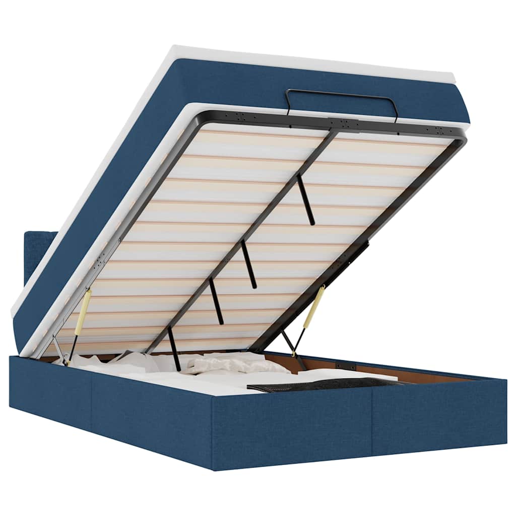 Οθωμανικό κρεβάτι με στρώμα μπλε 120x200cm ύφασμα