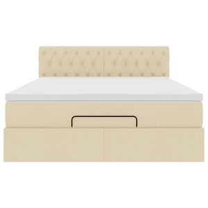 Οθωμανικό κρεβάτι με στρώμα Cream 140x190cm ύφασμα - Pakobazaar