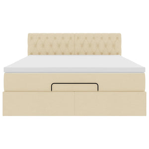 Οθωμανικό κρεβάτι με στρώμα Cream 140x200cm ύφασμα - Pakobazaar