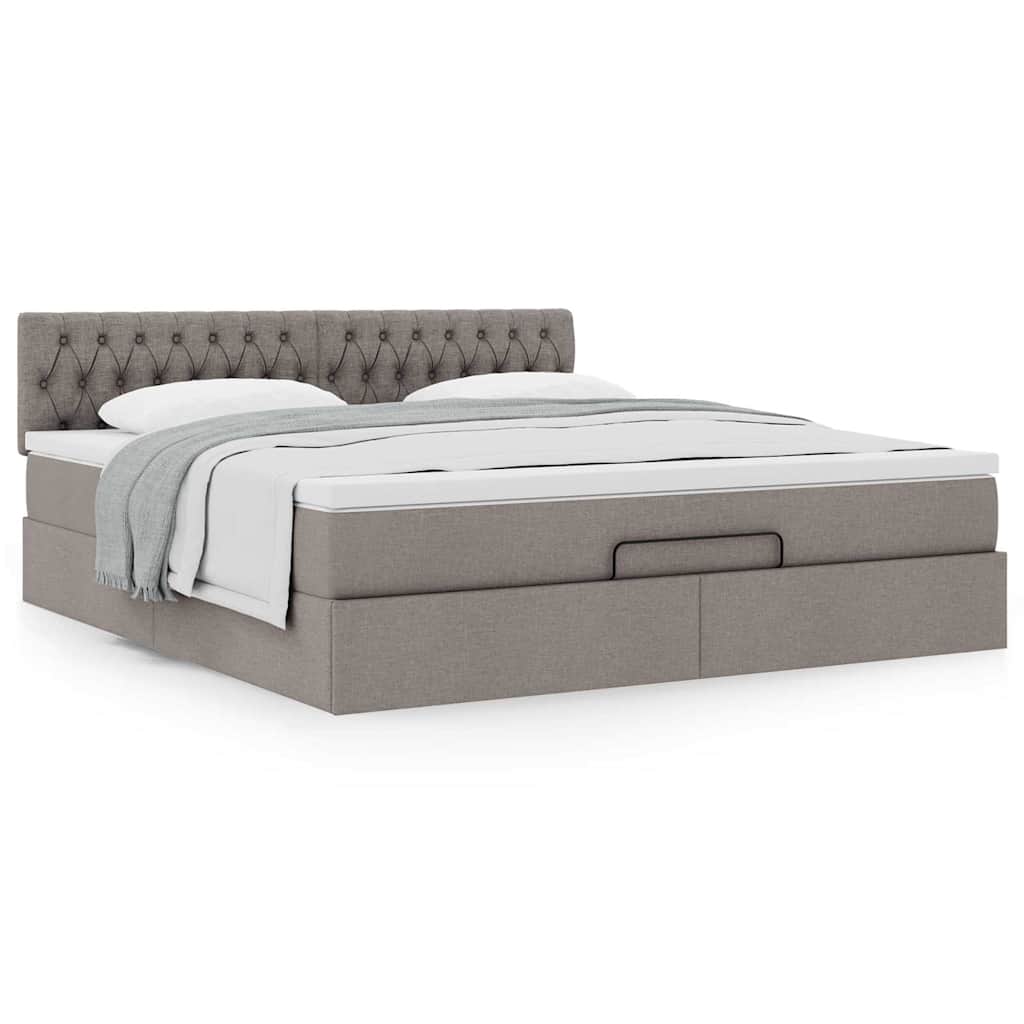 Οθωμανικό κρεβάτι με στρώμα Taupe 160x200cm ύφασμα - Pakobazaar