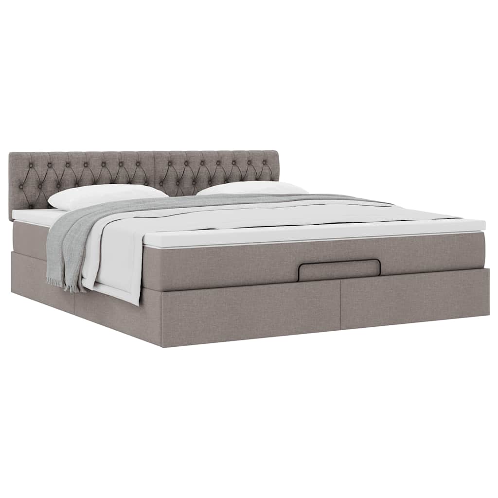 Οθωμανικό κρεβάτι με στρώμα Taupe 160x200cm ύφασμα - Pakobazaar