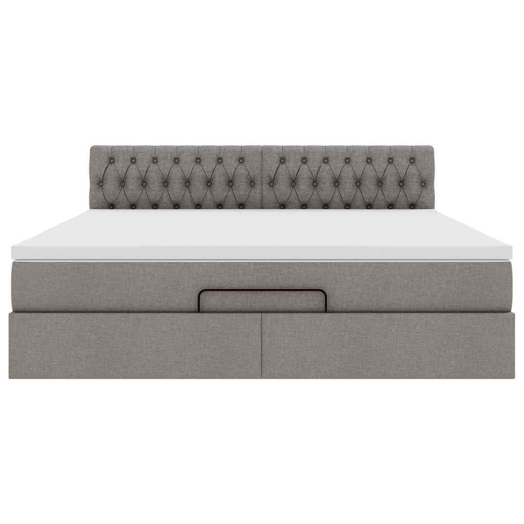 Οθωμανικό κρεβάτι με στρώμα Taupe 160x200cm ύφασμα - Pakobazaar