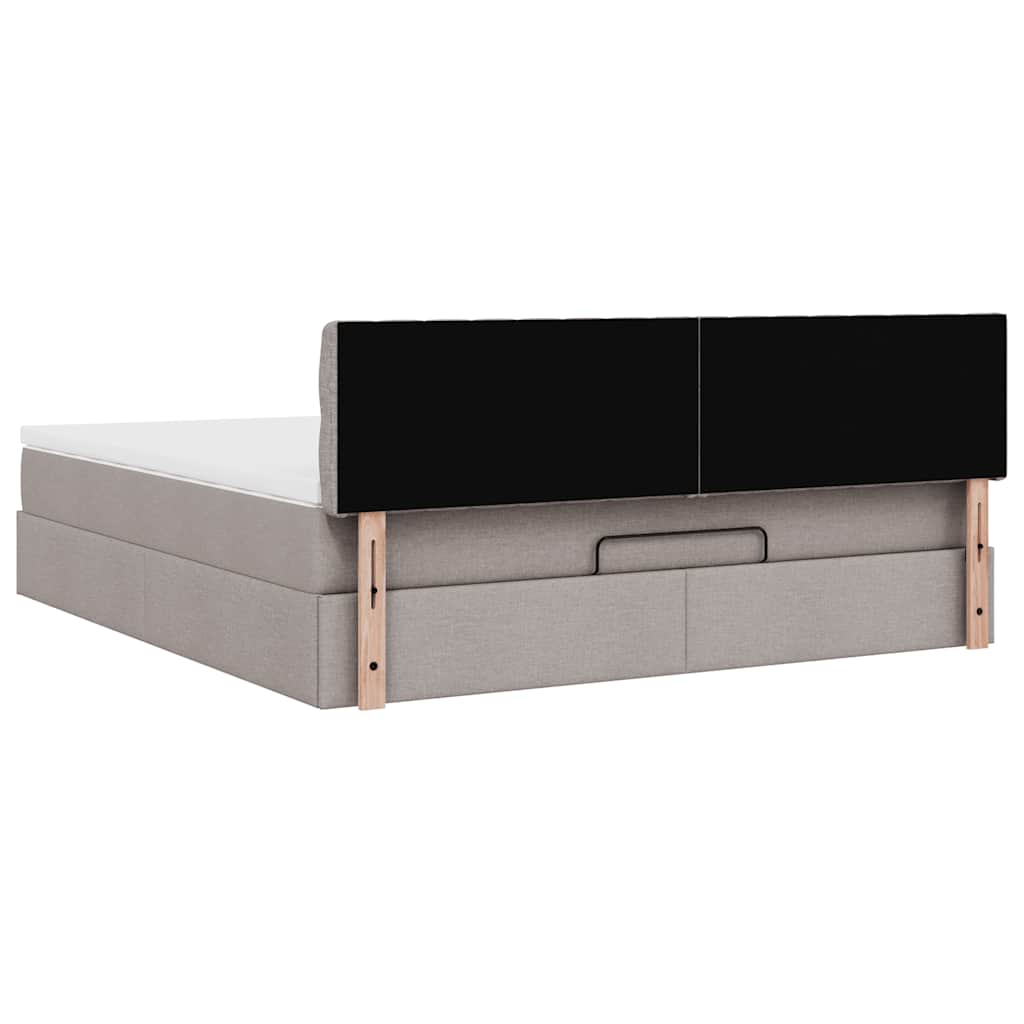Οθωμανικό κρεβάτι με στρώμα Taupe 160x200cm ύφασμα - Pakobazaar