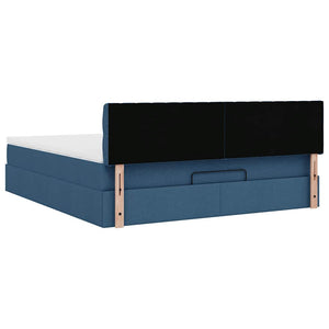 Οθωμανικό κρεβάτι με στρώμα μπλε 160x200cm ύφασμα - Pakobazaar