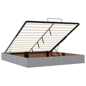 Οθωμανικό κρεβάτι με στρώμα ανοιχτό γκρι 180x200cm ύφασμα - Pakobazaar