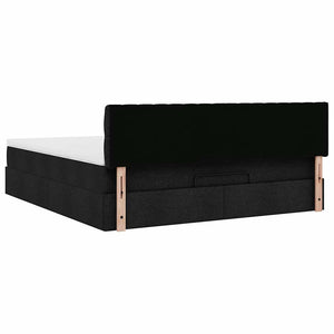 Οθωμανικό κρεβάτι με στρώμα Μαύρο 180x200cm Ύφασμα