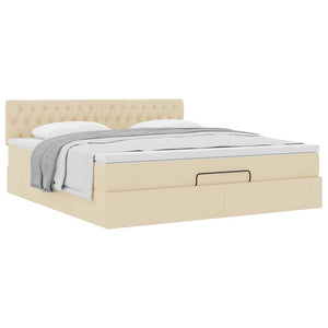 Οθωμανικό κρεβάτι με στρώμα Cream 180x200cm ύφασμα - Pakobazaar