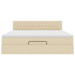 Οθωμανικό κρεβάτι με στρώμα Cream 180x200cm ύφασμα - Pakobazaar