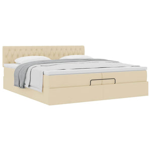 Οθωμανικό κρεβάτι με στρώμα Cream 200x200 cm Ύφασμα