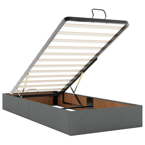 Οθωμανικό κρεβάτι με στρώμα σκούρο γκρι 90x190cm ύφασμα - Pakobazaar