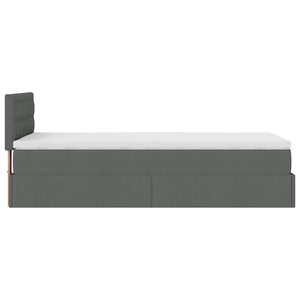 Οθωμανικό κρεβάτι με στρώμα σκούρο γκρι 90x190cm ύφασμα - Pakobazaar