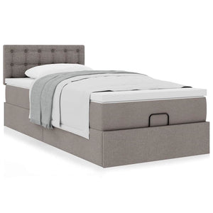 Οθωμανικό κρεβάτι με στρώμα Taupe 90x190cm ύφασμα - Pakobazaar