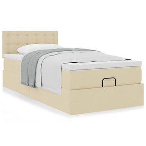 Οθωμανικό κρεβάτι με στρώμα Cream 90x190cm ύφασμα - Pakobazaar