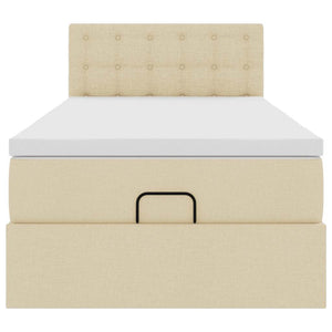 Οθωμανικό κρεβάτι με στρώμα Cream 90x190cm ύφασμα - Pakobazaar