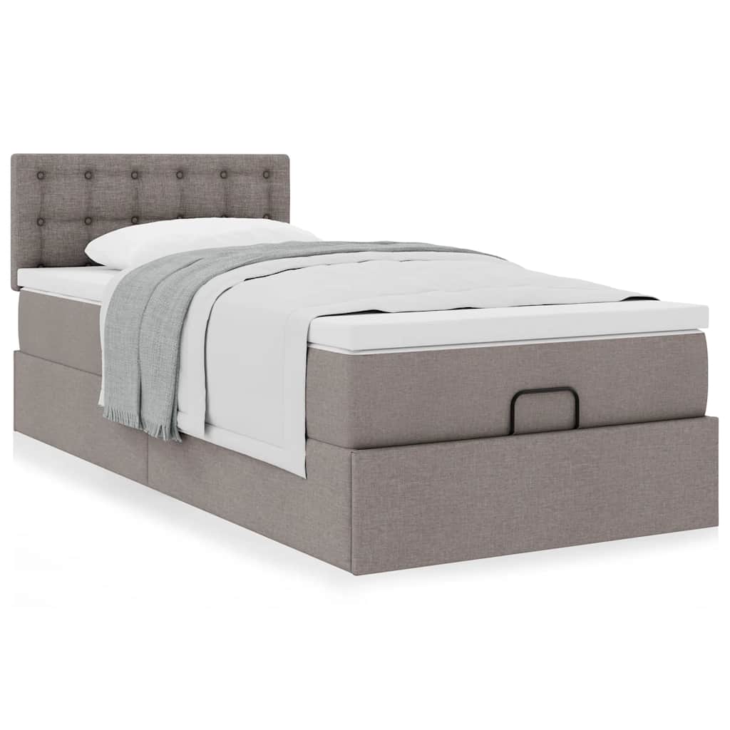 Οθωμανικό κρεβάτι με στρώμα Taupe 100x200cm ύφασμα
