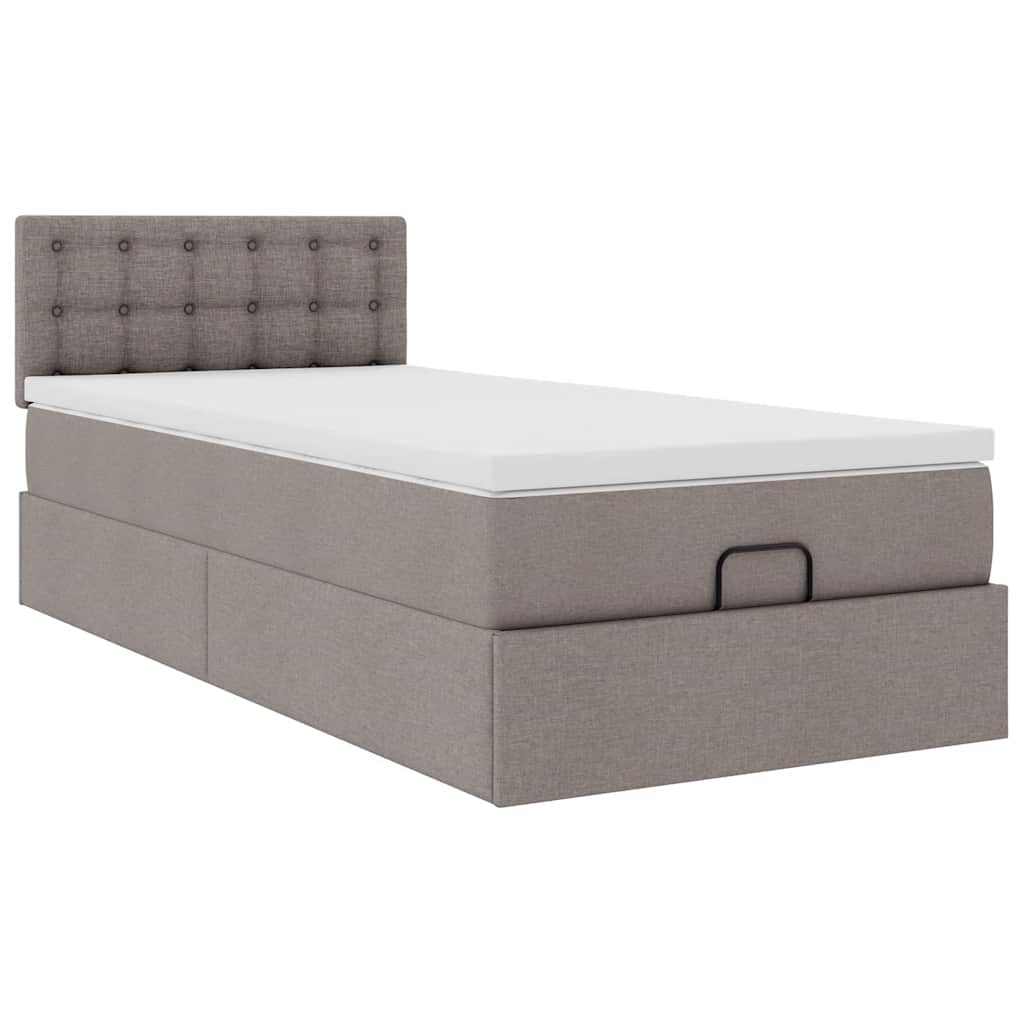 Οθωμανικό κρεβάτι με στρώμα Taupe 100x200cm ύφασμα