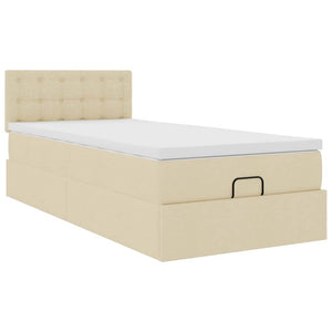 Οθωμανικό κρεβάτι με στρώμα Cream 100x200cm ύφασμα