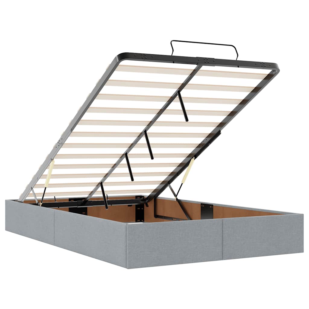 Οθωμανικό κρεβάτι με στρώμα ανοιχτό γκρι 120x190 cm ύφασμα - Pakobazaar