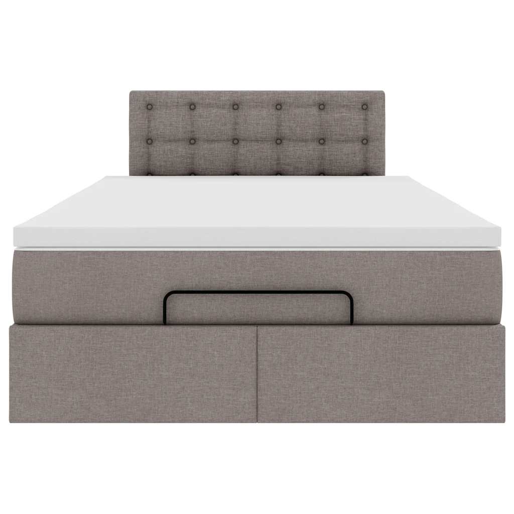 Οθωμανικό κρεβάτι με στρώμα Taupe 120x190 cm Ύφασμα - Pakobazaar