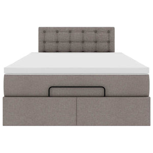 Οθωμανικό κρεβάτι με στρώμα Taupe 120x190 cm Ύφασμα - Pakobazaar