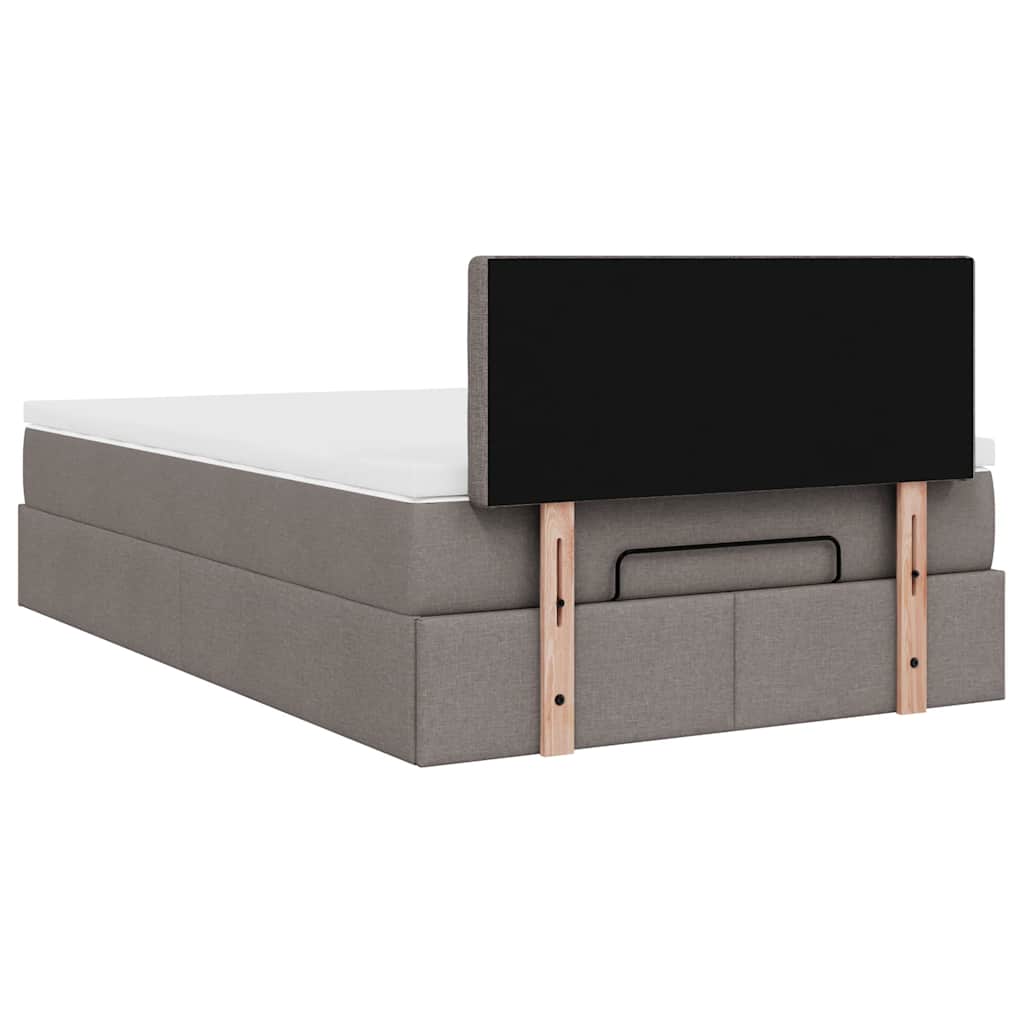 Οθωμανικό κρεβάτι με στρώμα Taupe 120x190 cm Ύφασμα - Pakobazaar
