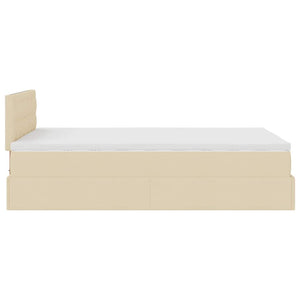 Οθωμανικό κρεβάτι με στρώμα Cream 120x190 cm Ύφασμα