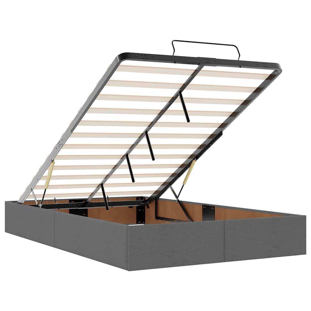 Οθωμανικό κρεβάτι με στρώμα Σκούρο γκρι 120x200cm ύφασμα - Pakobazaar