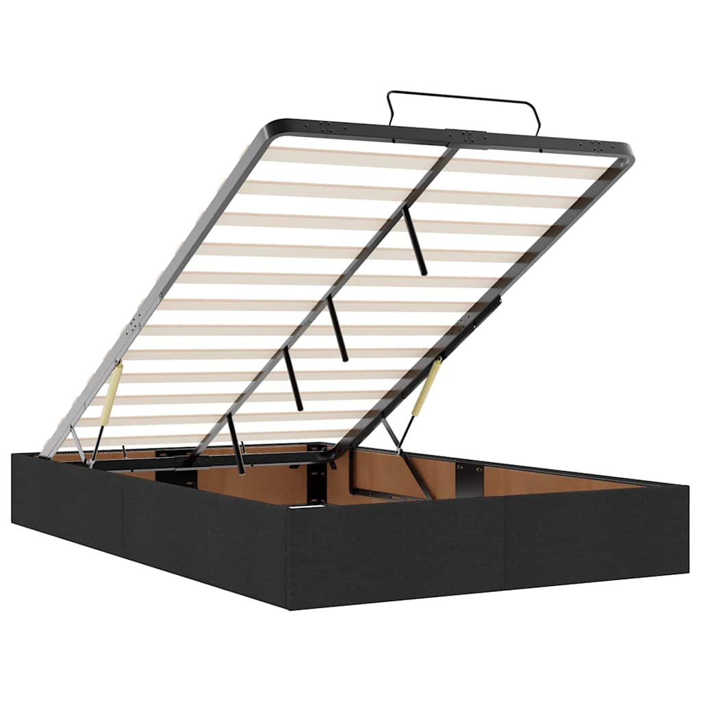 Οθωμανικό κρεβάτι με στρώμα Μαύρο 120x200cm Ύφασμα - Pakobazaar