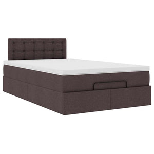Ottoman Κρεβάτι με Στρώμα Σκούρο Καφέ 120x200cm Ύφασμα