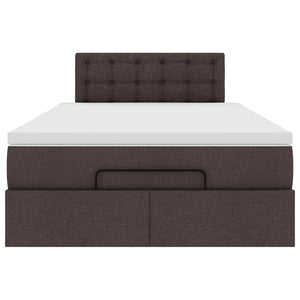 Ottoman Κρεβάτι με Στρώμα Σκούρο Καφέ 120x200cm Ύφασμα