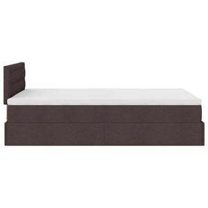 Ottoman Κρεβάτι με Στρώμα Σκούρο Καφέ 120x200cm Ύφασμα