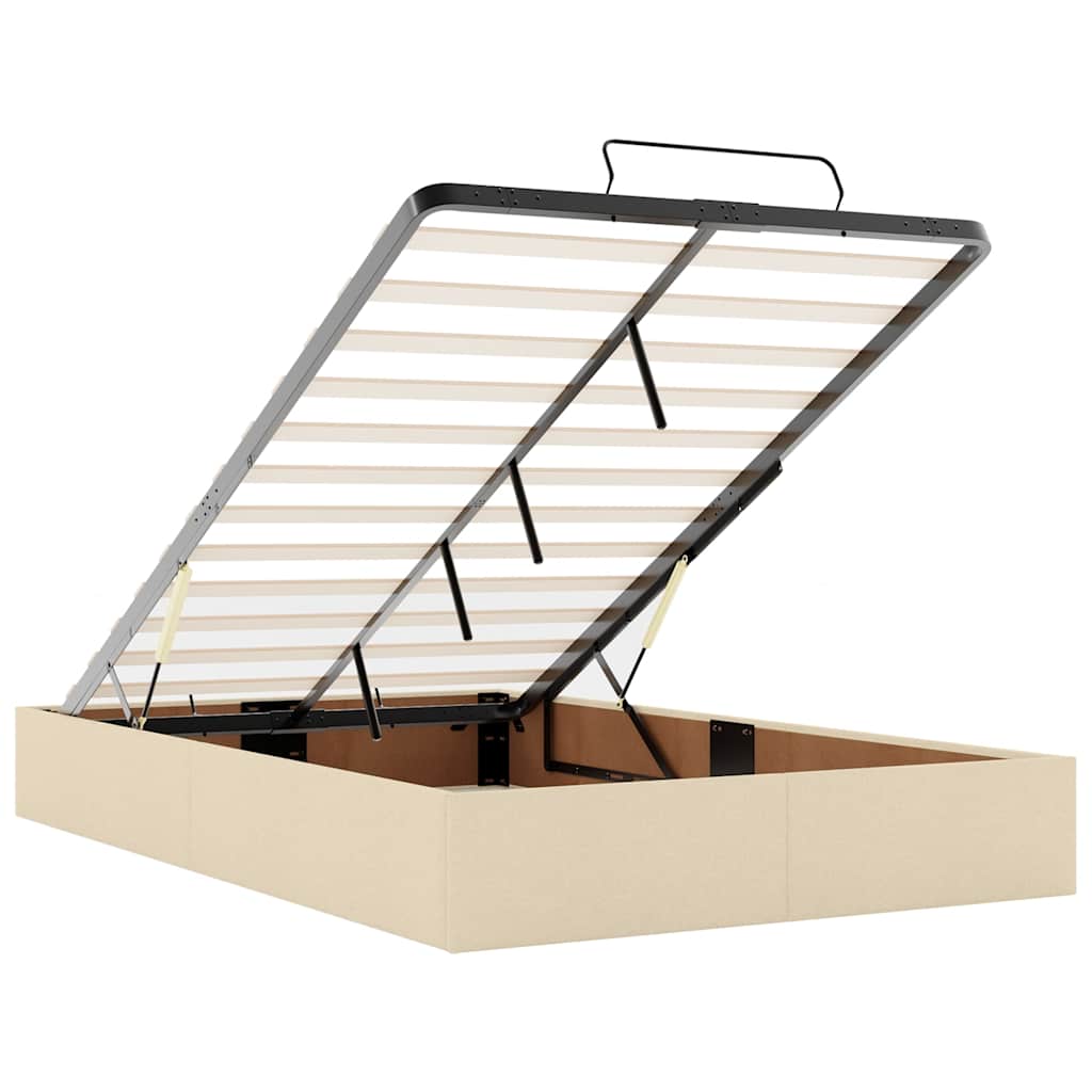 Οθωμανικό κρεβάτι με στρώμα Cream 120x200cm ύφασμα