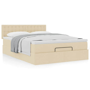 Οθωμανικό κρεβάτι με στρώμα Cream 140x190cm ύφασμα - Pakobazaar