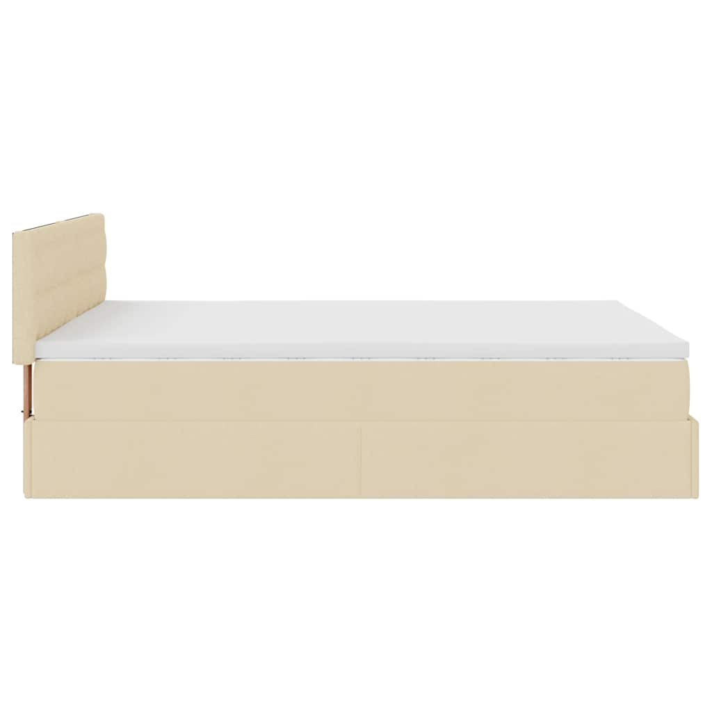 Οθωμανικό κρεβάτι με στρώμα Cream 140x190cm ύφασμα - Pakobazaar