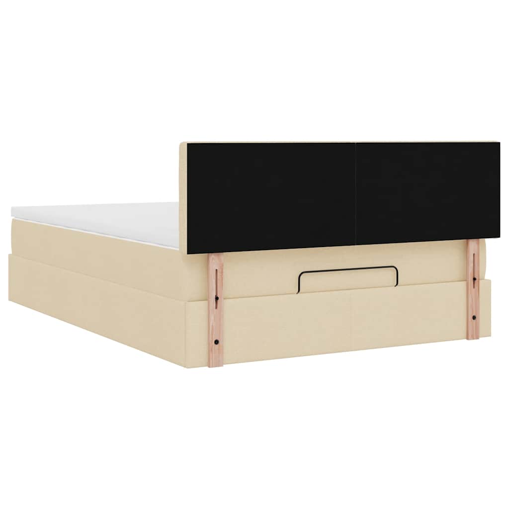 Οθωμανικό κρεβάτι με στρώμα Cream 140x200cm ύφασμα - Pakobazaar
