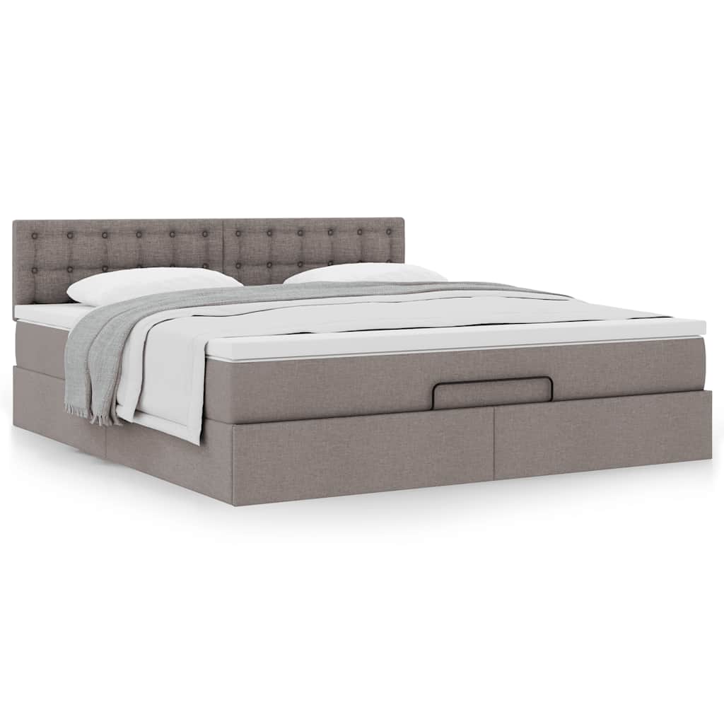 Οθωμανικό κρεβάτι με στρώμα Taupe 160x200cm ύφασμα - Pakobazaar