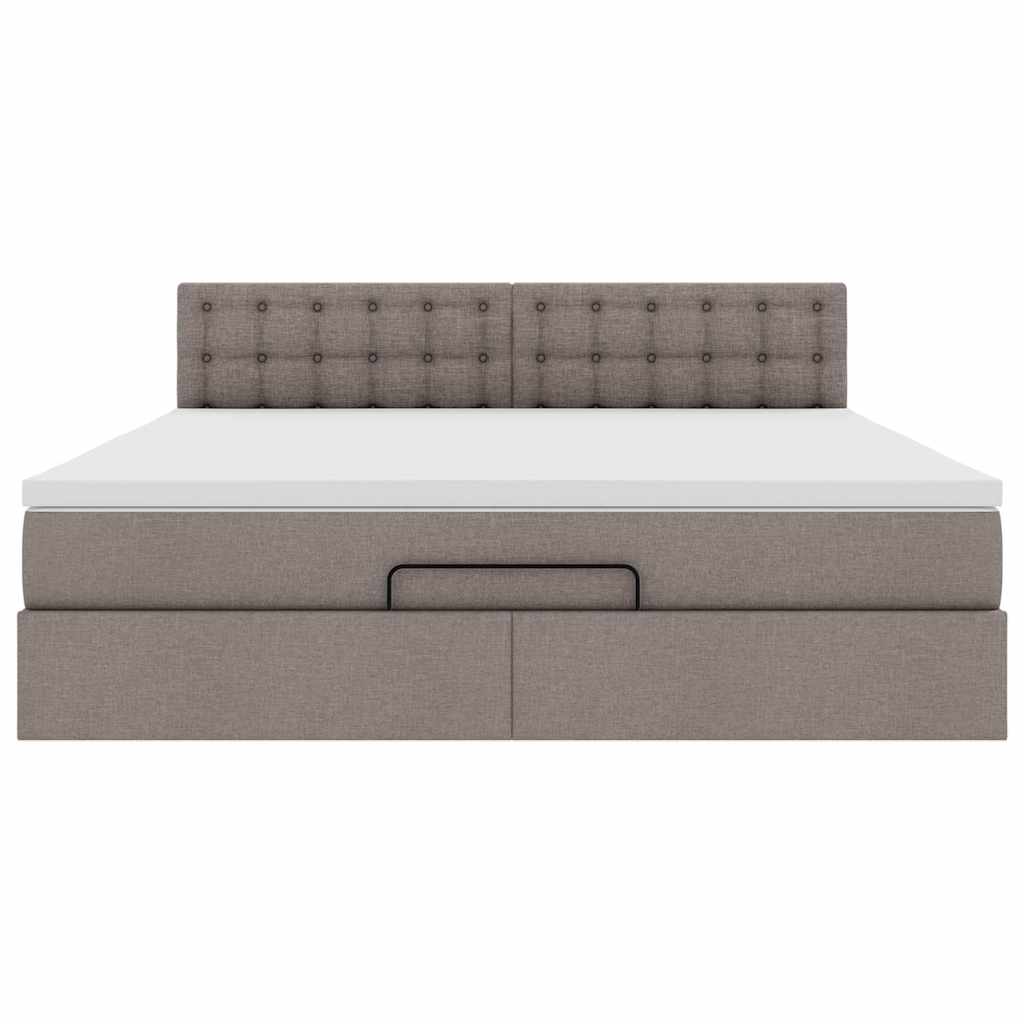 Οθωμανικό κρεβάτι με στρώμα Taupe 160x200cm ύφασμα - Pakobazaar